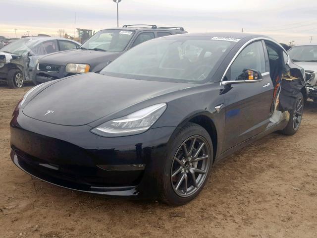 5YJ3E1EA9JF056723 - 2018 TESLA MODEL 3 BLACK photo 2