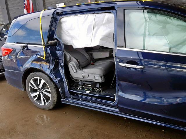 5FNRL6H96KB055111 - 2019 HONDA ODYSSEY EL BLUE photo 9