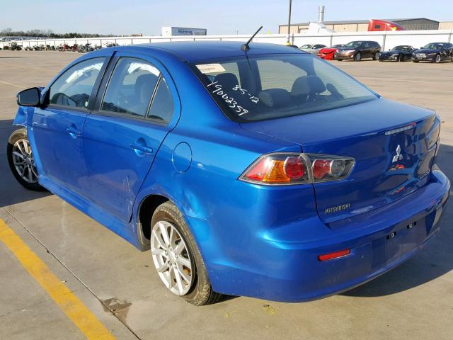 JA32U2FU7GU001702 - 2016 MITSUBISHI LANCER ES BLUE photo 3