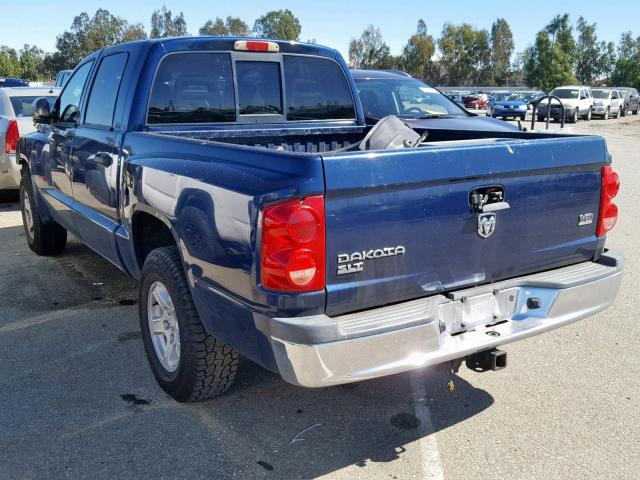 1D7HE48N46S542135 - 2006 DODGE DAKOTA QUA BLUE photo 3