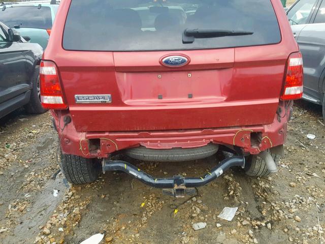 1FMCU03759KA52389 - 2009 FORD ESCAPE XLT RED photo 9