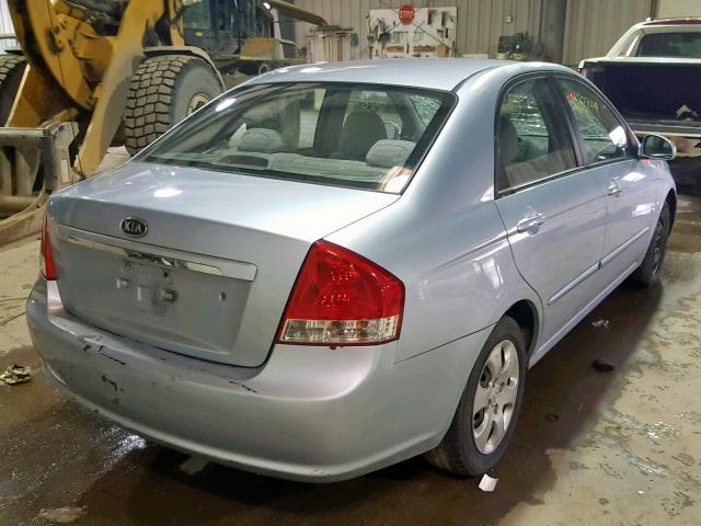 KNAFE122885522919 - 2008 KIA SPECTRA EX BLUE photo 4