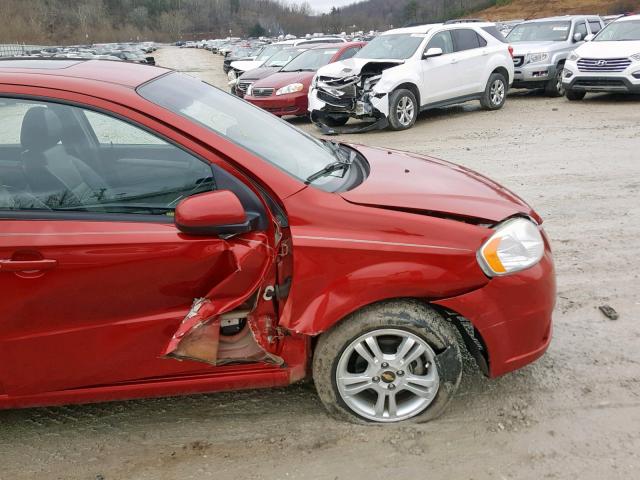 KL1TG5DE3BB119333 - 2011 CHEVROLET AVEO LT RED photo 9