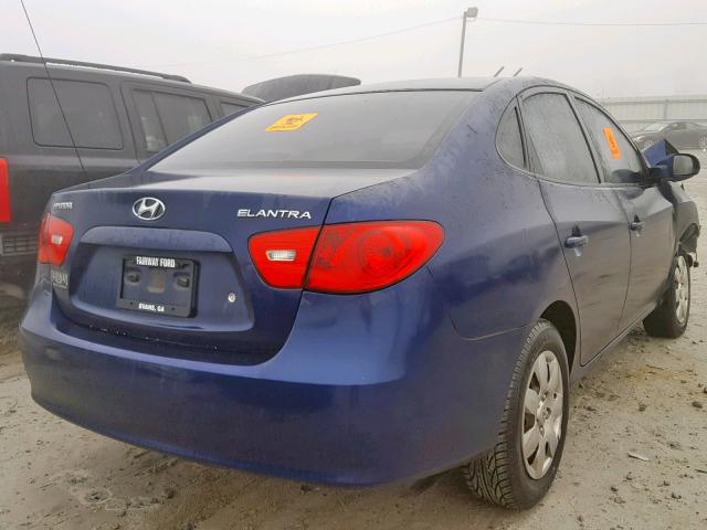 KMHDU46D47U076875 - 2007 HYUNDAI ELANTRA GL BLUE photo 4