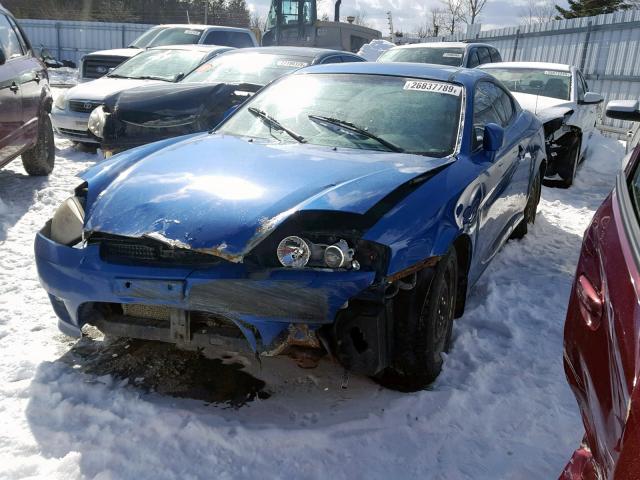 KMHHN65D55U165380 - 2005 HYUNDAI TIBURON SE BLUE photo 2