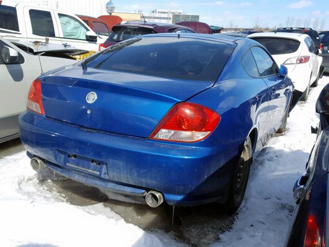 KMHHN65D55U165380 - 2005 HYUNDAI TIBURON SE BLUE photo 4