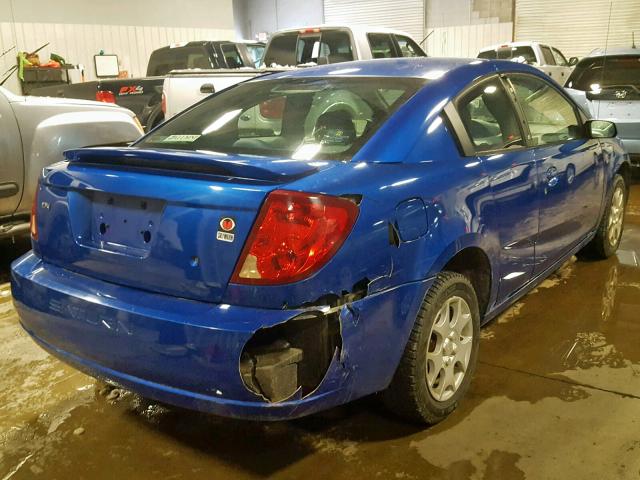 1G8AN12F54Z165681 - 2004 SATURN ION LEVEL BLUE photo 4