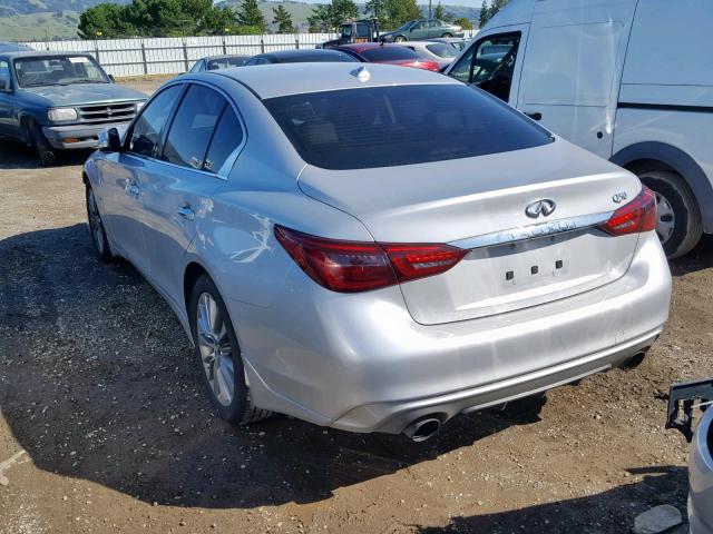 JN1EV7AP5JM591029 - 2018 INFINITI Q50 LUXE SILVER photo 3