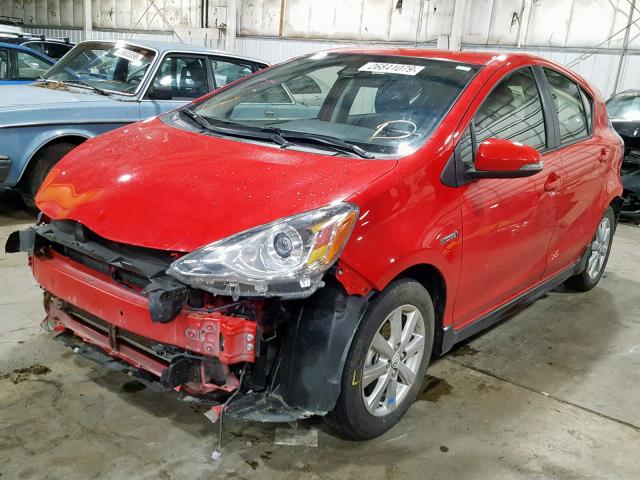 JTDKDTB37H1591469 - 2017 TOYOTA PRIUS C RED photo 2