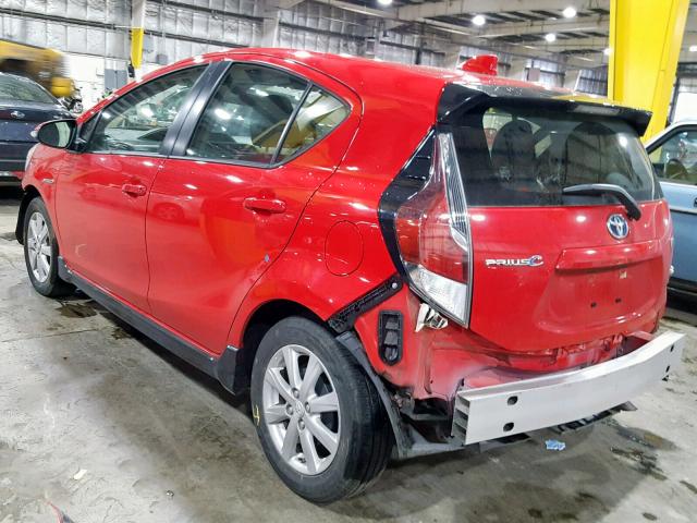 JTDKDTB37H1591469 - 2017 TOYOTA PRIUS C RED photo 3