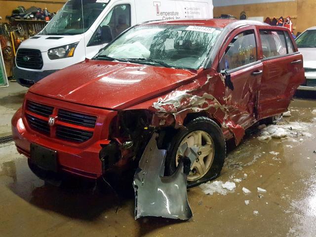 1B3HB48B67D167235 - 2007 DODGE CALIBER SX RED photo 2