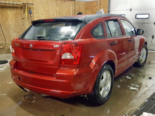 1B3HB48B67D167235 - 2007 DODGE CALIBER SX RED photo 4