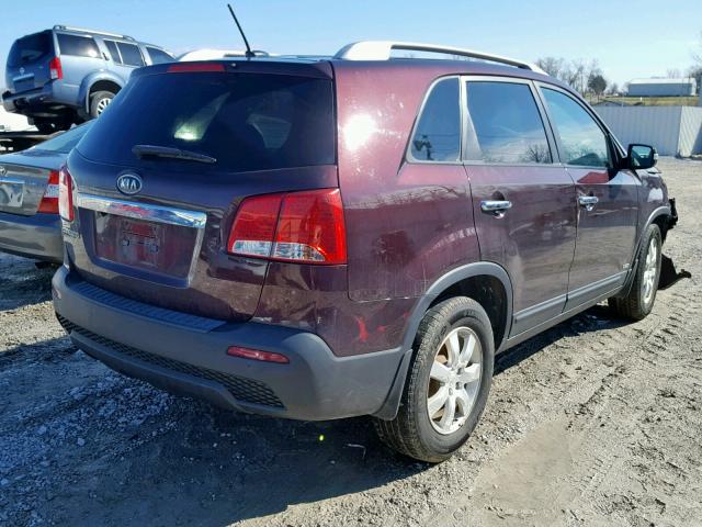 5XYKTCA19BG035853 - 2011 KIA SORENTO BA PURPLE photo 4