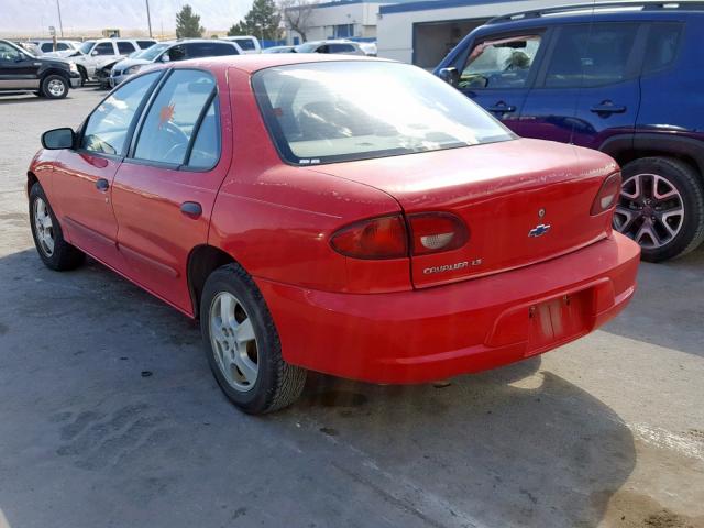 1G1JF524527427998 - 2002 CHEVROLET CAVALIER L RED photo 3