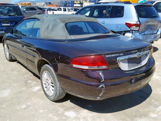 1C3EL45X74N244669 - 2004 CHRYSLER SEBRING LX PURPLE photo 3