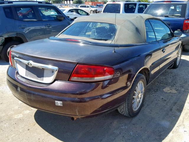 1C3EL45X74N244669 - 2004 CHRYSLER SEBRING LX PURPLE photo 4