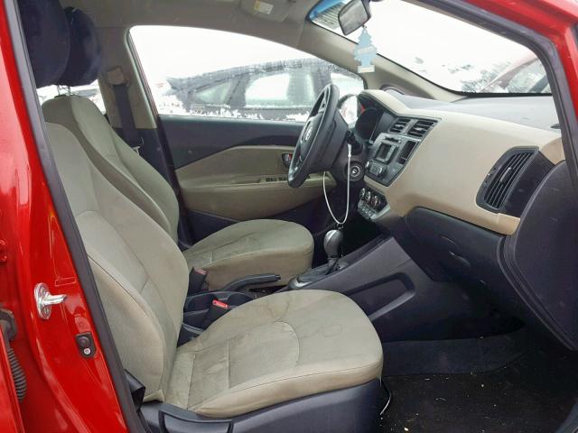 KNADM4A33E6324745 - 2014 KIA RIO LX RED photo 5