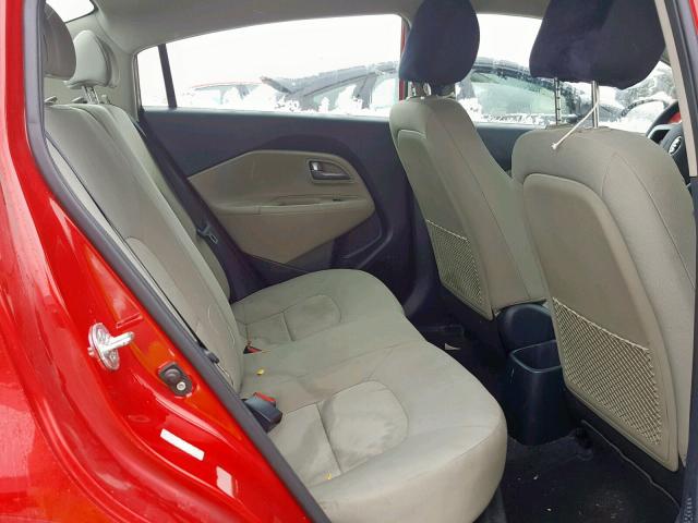 KNADM4A33E6324745 - 2014 KIA RIO LX RED photo 6