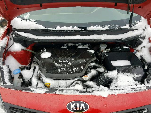 KNADM4A33E6324745 - 2014 KIA RIO LX RED photo 7