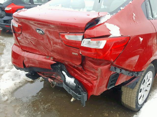 KNADM4A33E6324745 - 2014 KIA RIO LX RED photo 9