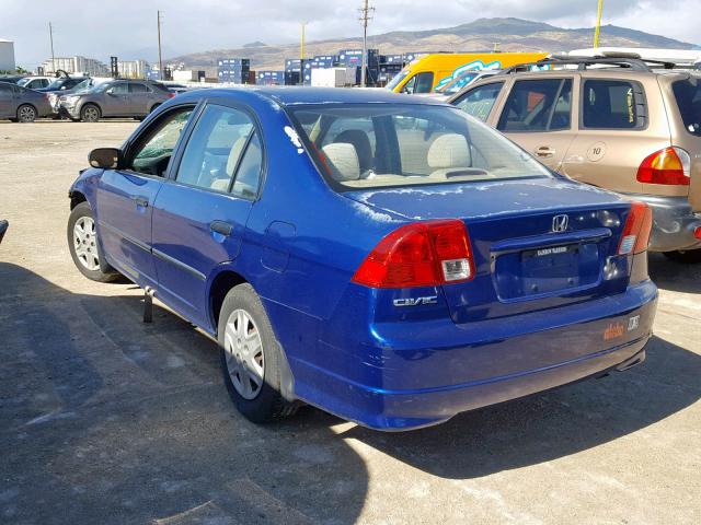 2HGES16385H537100 - 2005 HONDA CIVIC DX V BLUE photo 3