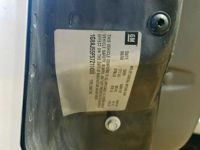 1G8AJ55F57Z114300 - 2007 SATURN ION LEVEL 银色 照片 10