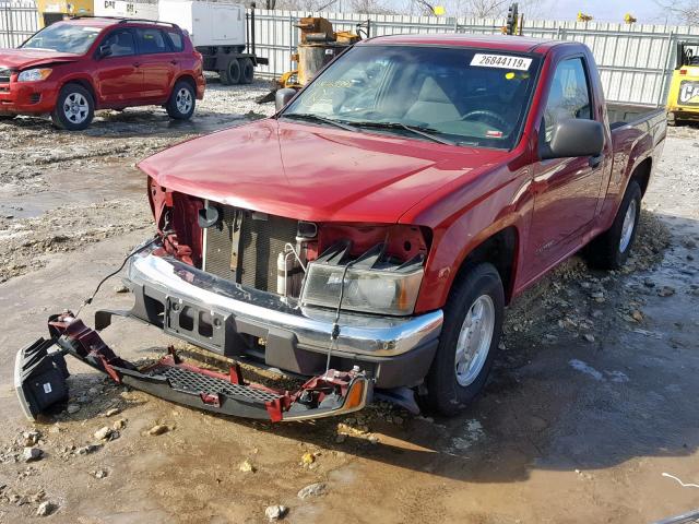 1GCCS148748163393 - 2004 CHEVROLET COLORADO MAROON photo 2