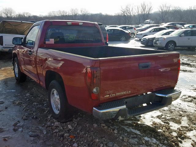 1GCCS148748163393 - 2004 CHEVROLET COLORADO MAROON photo 3