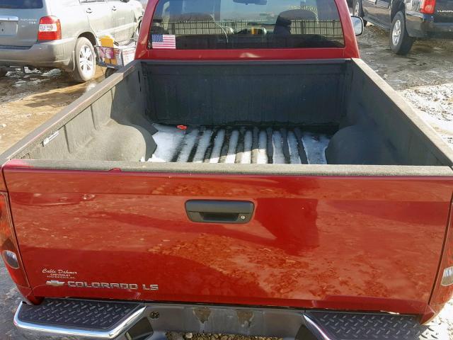 1GCCS148748163393 - 2004 CHEVROLET COLORADO MAROON photo 6