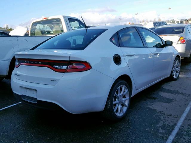 1C3CDFBAXDD210487 - 2013 DODGE DART SXT WHITE photo 4