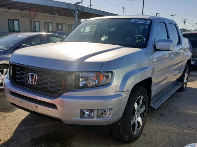 5FPYK1F69EB007723 - 2014 HONDA RIDGELINE SILVER photo 2