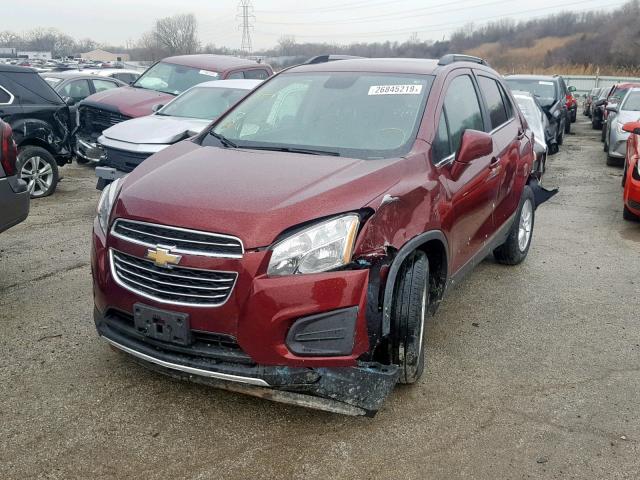 3GNCJLSBXGL229767 - 2016 CHEVROLET TRAX 1LT MAROON photo 2