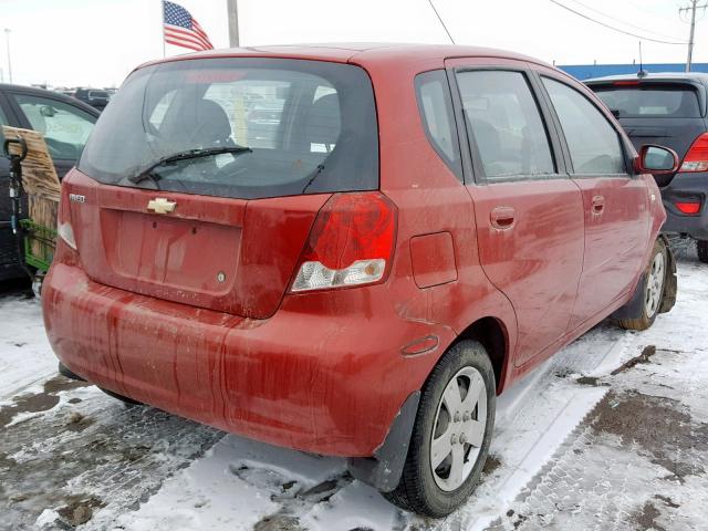 KL1TD66656B585601 - 2006 CHEVROLET AVEO BASE Қызыл фото 4