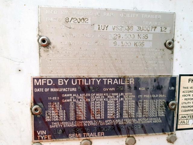 1UYVS25363U007712 - 2003 UTILITY TRAILER WHITE photo 10