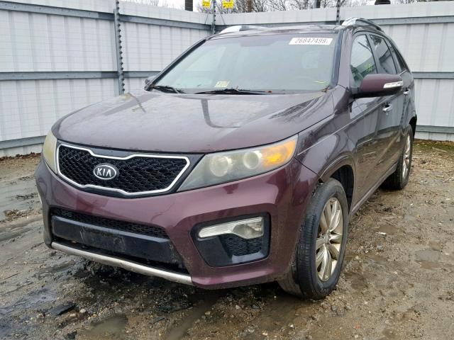 5XYKW4A21BG102192 - 2011 KIA SORENTO SX MAROON photo 2