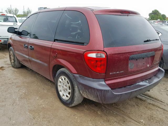 1C8GJ25B92B585426 - 2002 CHRYSLER VOYAGER MAROON photo 3