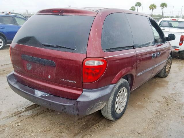 1C8GJ25B92B585426 - 2002 CHRYSLER VOYAGER MAROON photo 4