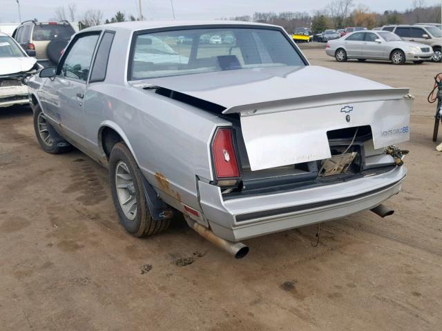 1G1GZ37G4GR208907 - 1986 CHEVROLET MONTE CARL SILVER photo 3