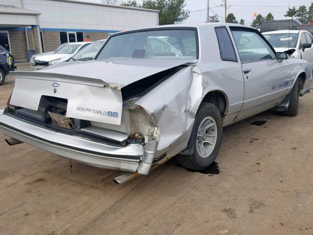 1G1GZ37G4GR208907 - 1986 CHEVROLET MONTE CARL SILVER photo 4