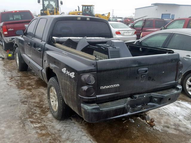 1D7HW48NX6S712026 - 2006 DODGE DAKOTA QUA BLACK photo 3