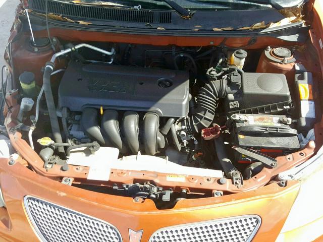 5Y2SL63815Z401452 - 2005 PONTIAC VIBE ORANGE photo 7