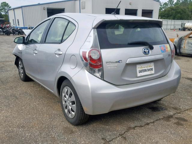 JTDKDTB31E1080271 - 2014 TOYOTA PRIUS C SILVER photo 3