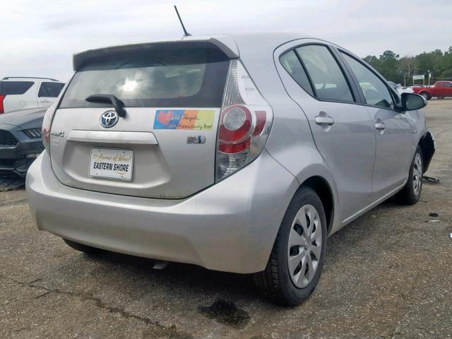 JTDKDTB31E1080271 - 2014 TOYOTA PRIUS C SILVER photo 4