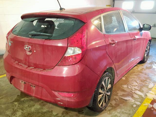 KMHCT5AEXHU305095 - 2017 HYUNDAI ACCENT SE RED photo 4