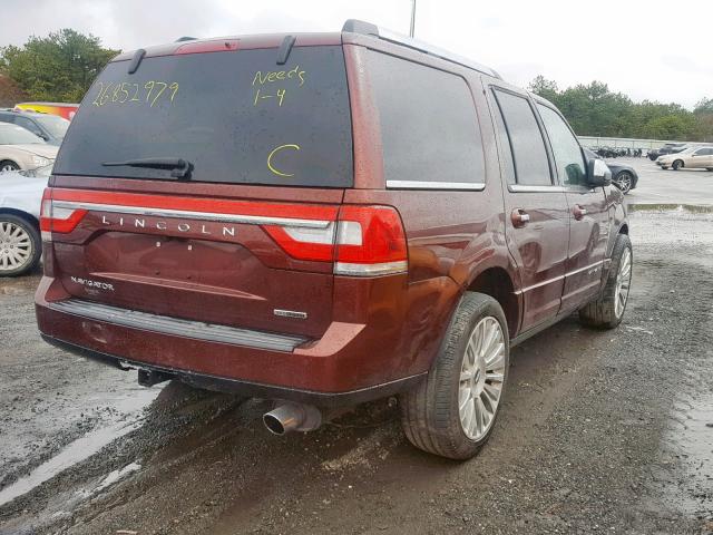 5LMJJ2LT6GEL06645 - 2016 LINCOLN NAVIGATOR 勃艮第红 照片 4