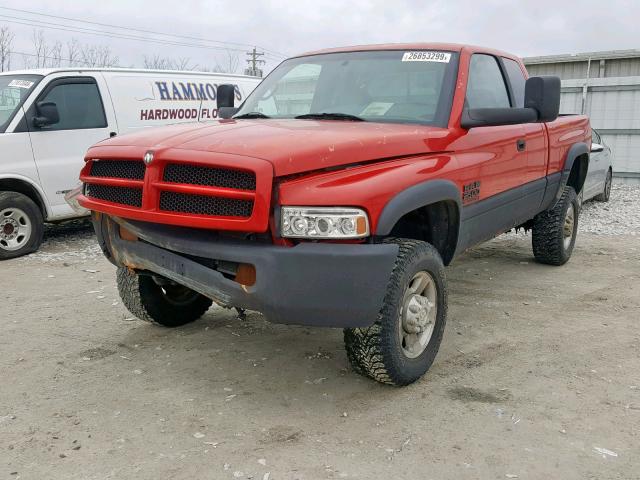 1B7KF23661J554531 - 2001 DODGE RAM 2500 RED photo 2