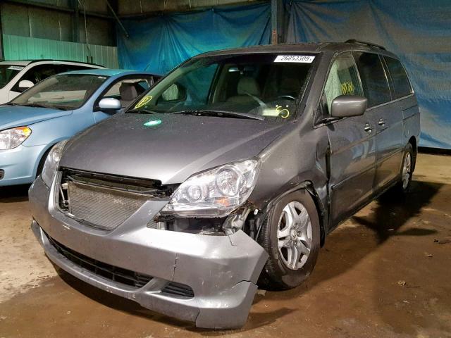 5FNRL38667B444343 - 2007 HONDA ODYSSEY EX ნაცრისფერი ფოტო 2