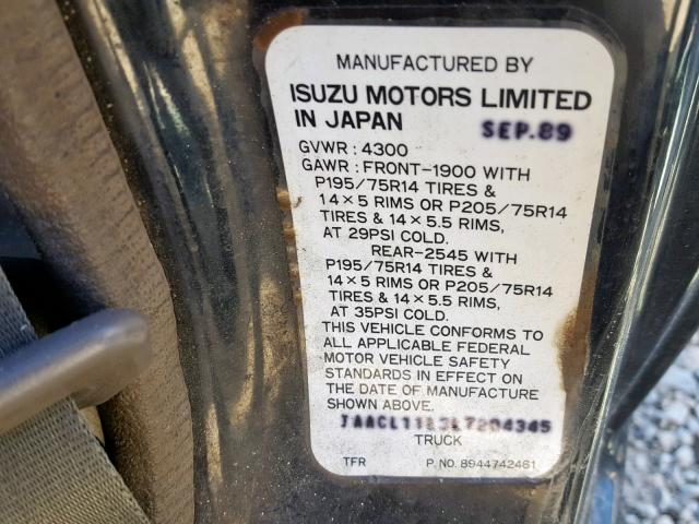 JAACL11L3L7204345 - 1990 ISUZU CONVENTION BLACK photo 10