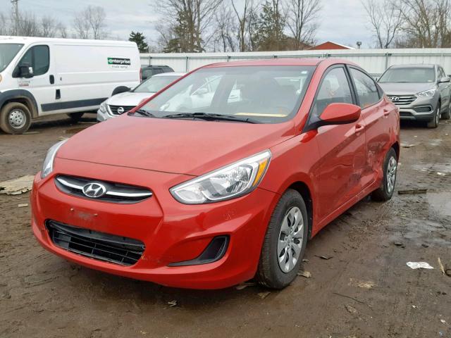 KMHCT4AEXGU073705 - 2016 HYUNDAI ACCENT SE RED photo 2