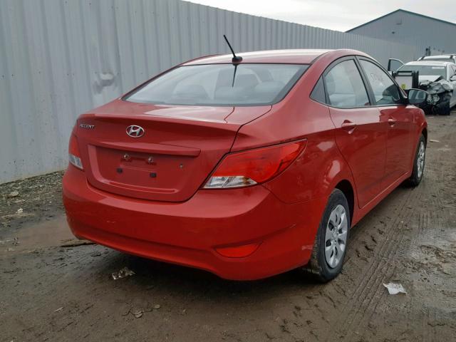 KMHCT4AEXGU073705 - 2016 HYUNDAI ACCENT SE RED photo 4